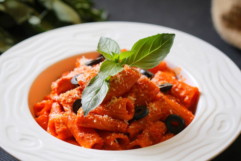 Rigatoni Bolognese with slow-cooked meat sauce