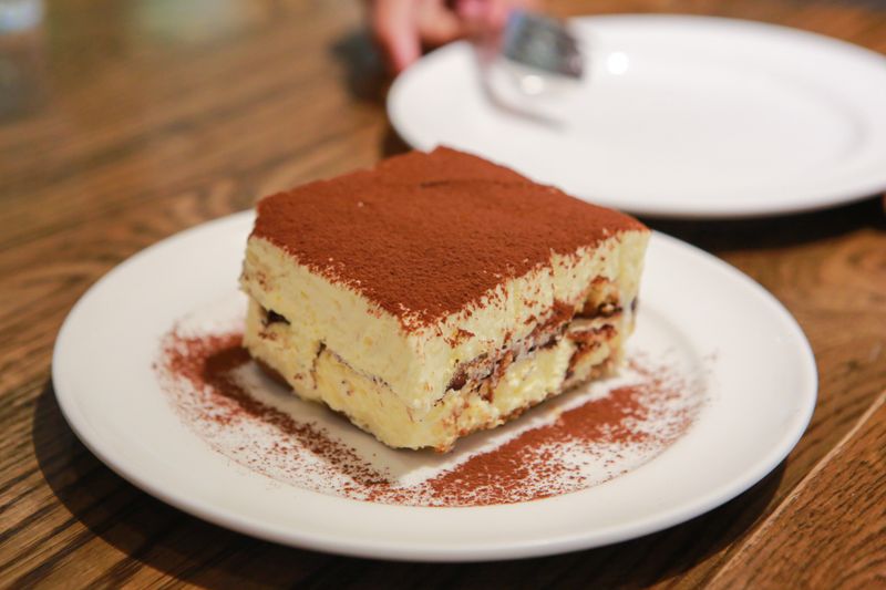 Tiramisu dessert at Dewey's pizza restaurant